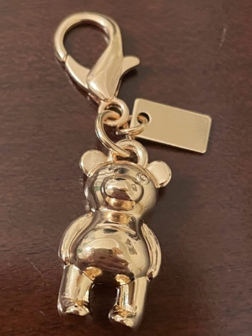 Coach Gold Teddy Bear Charm Keyring
